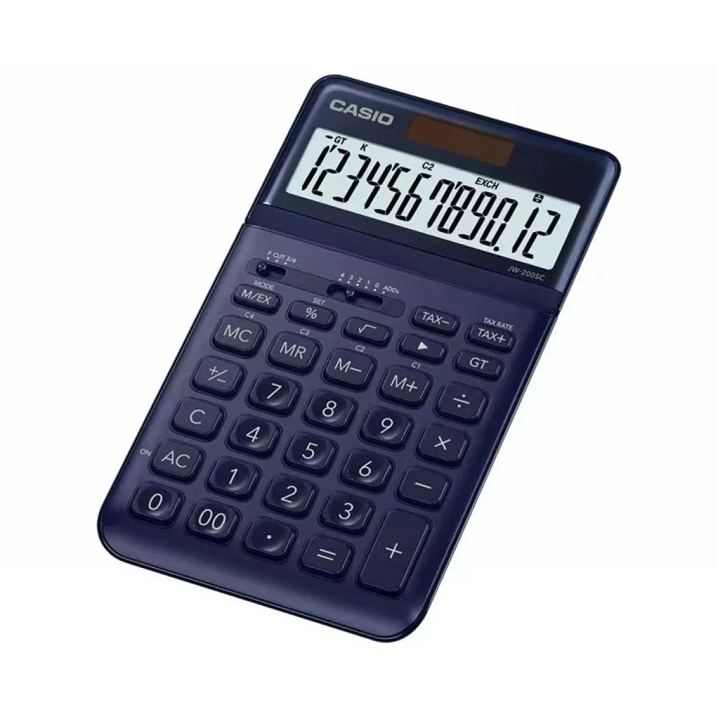 Калькулятор Casio JW-200SC-NY-W-EP, темно-синій (CALC-CAS-JW-200SC-NY) - зображення 2