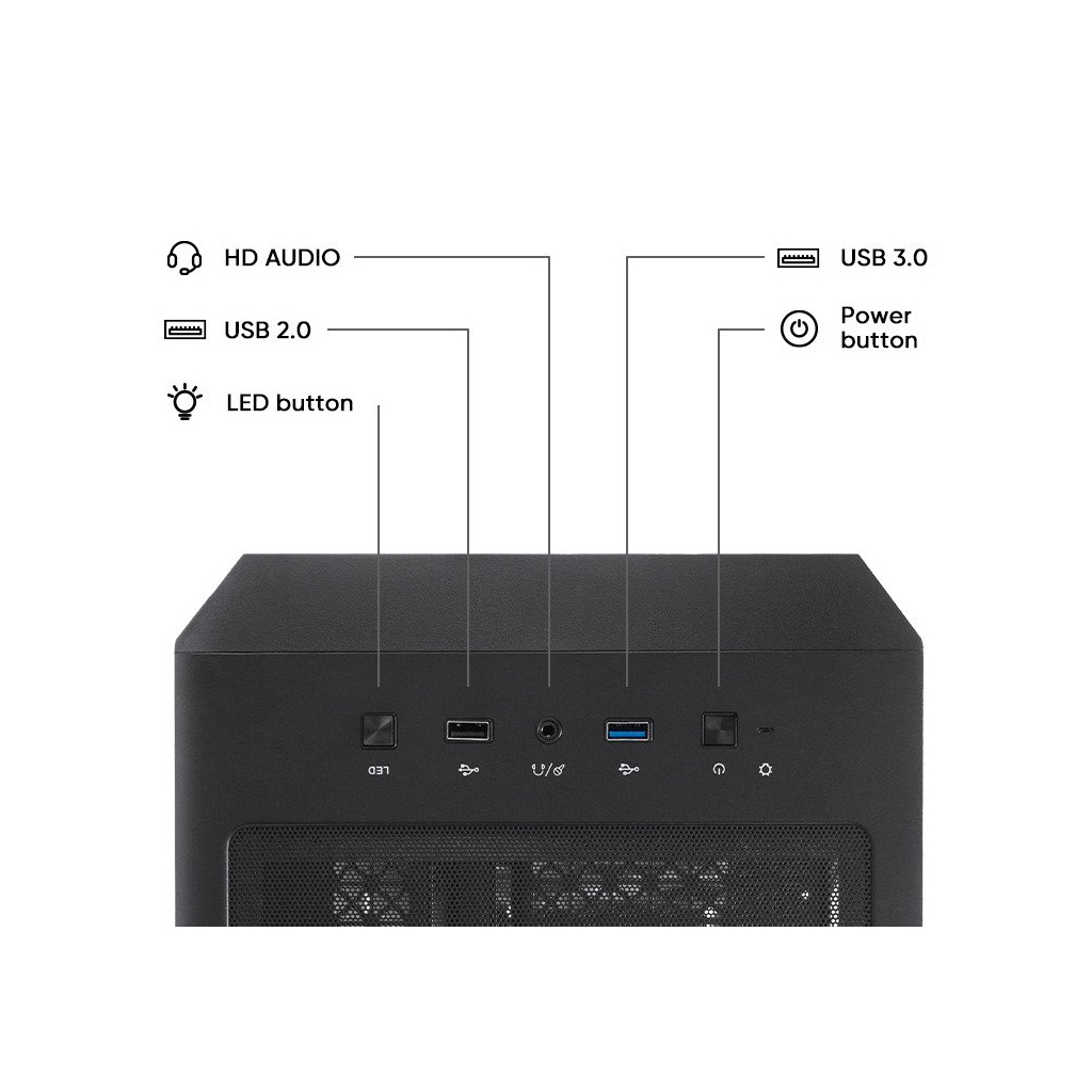 Корпус для ПК 1stPlayer AY7-BK-4F1 - зображення 8