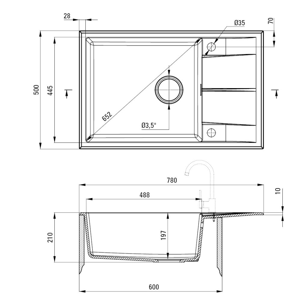 Мийка кухонна Deante Eridan (ZQE N11B) - зображення 4