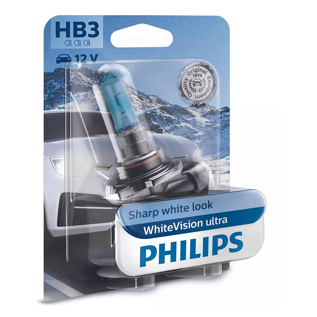 Автолампа Philips HB3 WhiteVision Ultra +60%, 3800K, 1шт/блістер (9005WVUB1) - зображення 1