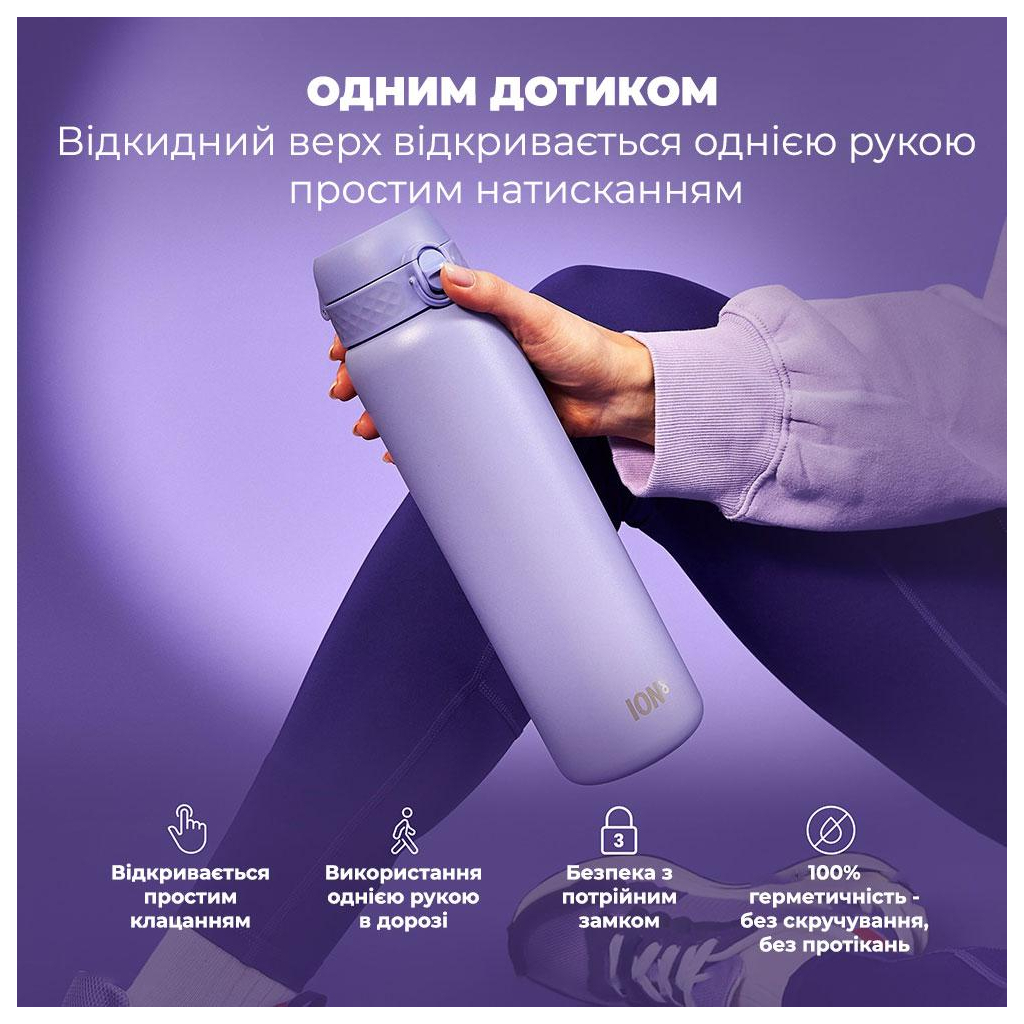 Пляшка для води ION8 OneTouch Vacuum Insulated 920 мл Periwinkle (I8TS1000PERI) - зображення 2