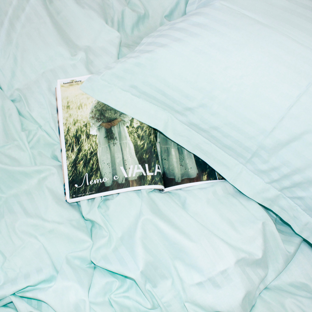 Постільна білизна MirSon Satin Stripe 30-0013 Azure 160х220 Сімейна (2200005252437) - зображення 5