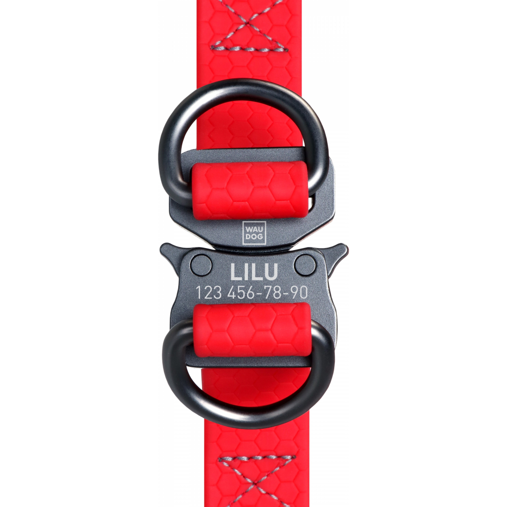 Шлея для собак WAUDOG Waterproof з QR-паспортом XS Ш 15 мм Д 30-39 см червона (27633) - изображение 2