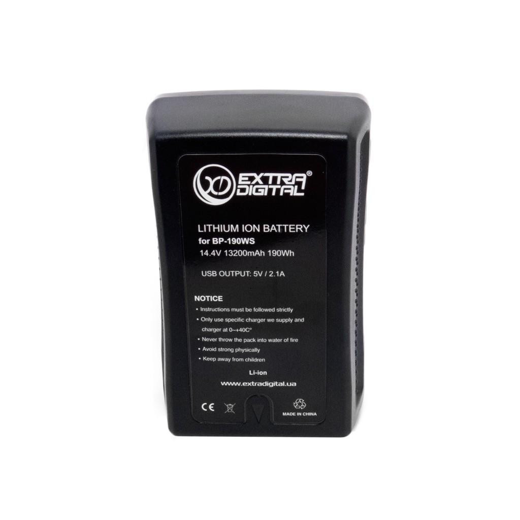 Акумулятор до фото/відео Extradigital Sony BP-190WS, Li-ion, 14.8V, 13200 mAh (BDS2695) - изображение 2