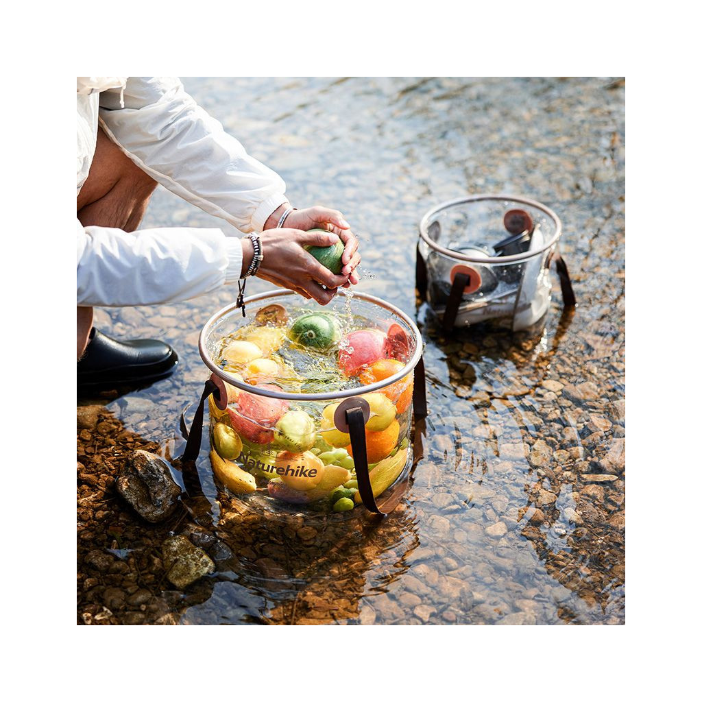 Відро складне Naturehike ПВХ NH20SJ040 10л прозорий (6975641886761) - зображення 4