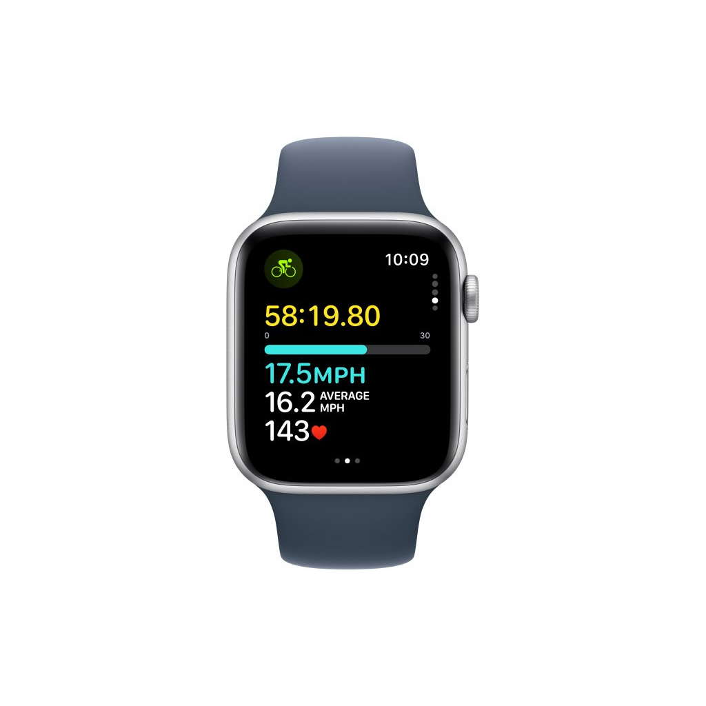 Смарт-годинник Apple Watch SE 2023 GPS 44mm Silver Aluminium Case with Storm Blue Sport Band - M/L (MREE3QP/A) - зображення 6