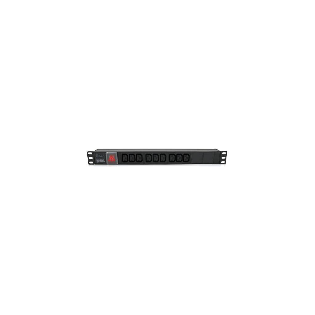 Силовий блок 19" 9 розеток С13, без кабеля, вимикач, метал. корпус Voltronic (PPX9PDUGR) - зображення 1