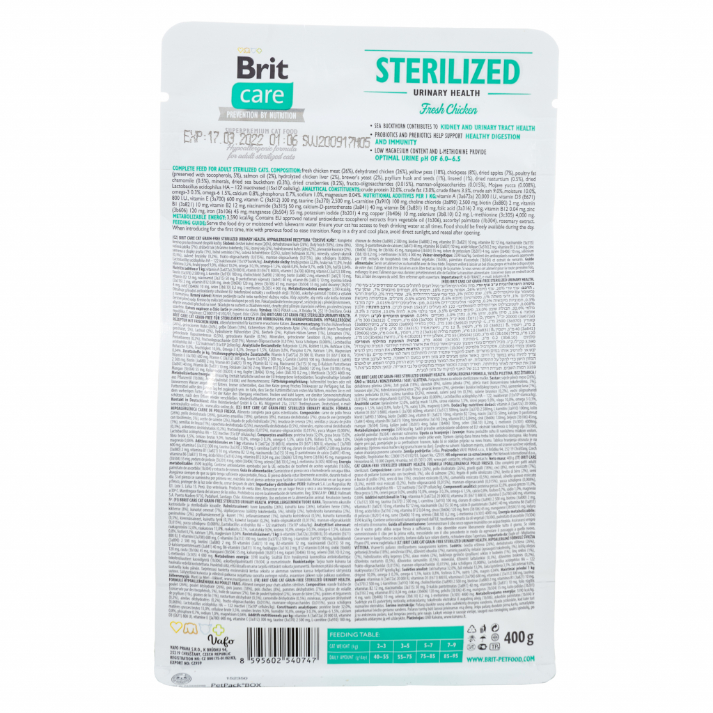 Сухий корм для кішок Brit Care Cat GF Sterilized Urinary Health 400 г (8595602540747) - зображення 2