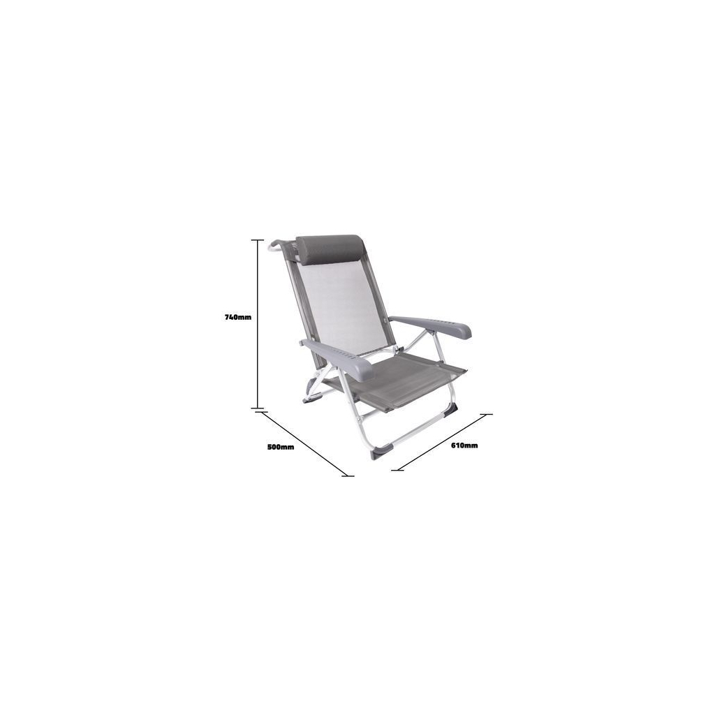 Крісло складане Bo-Camp Saint-Tropez Grey (1204796) (DAS303395) - зображення 2