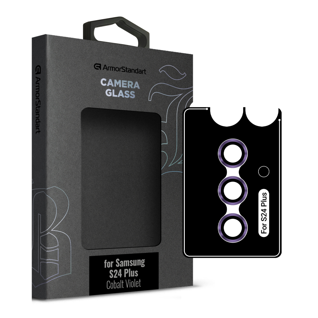 Скло захисне Armorstandart Camera glass Supreme Black Icon Samsung S24 Plus Cobalt Violet (ARM76612) - зображення 1