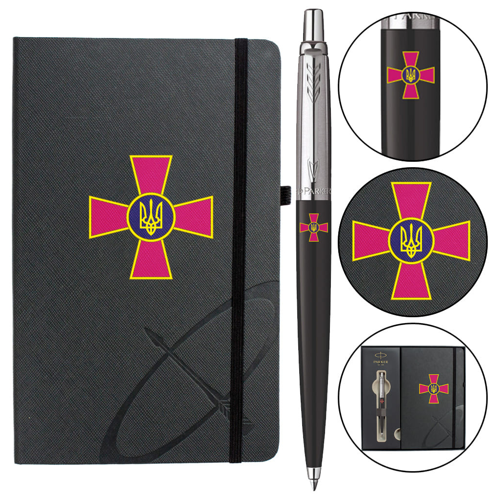 Ручка кулькова Parker JOTTER 17 Originals ARMY Black CT BP Емблема ЗСУ + блокнот Parker + подар.упаковка (15632b24_W0010u) - зображення 1