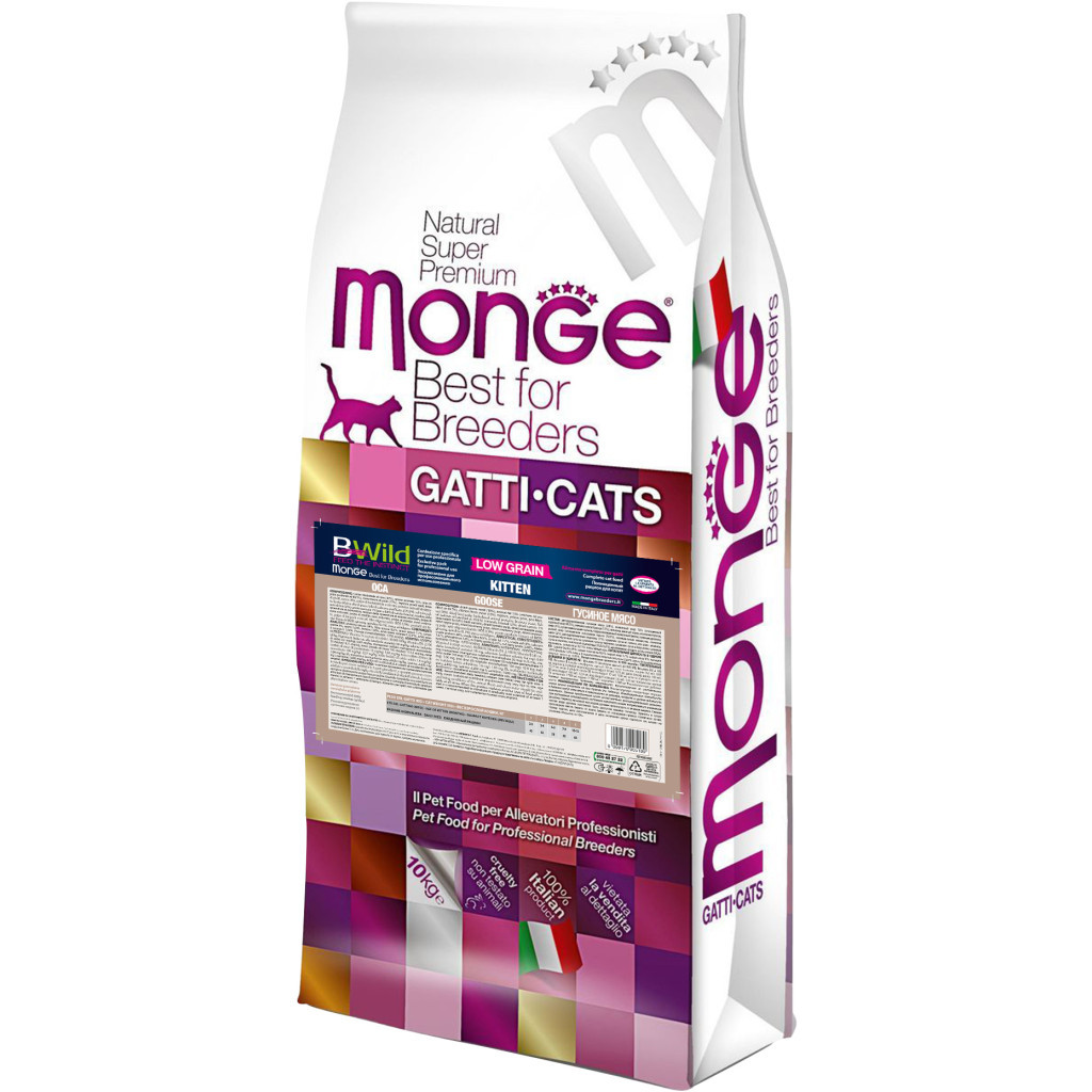 Сухий корм для кішок Monge Cat Bwild Low Grain Kitten М'ясо гусака 10 кг (8009470005180) - зображення 1