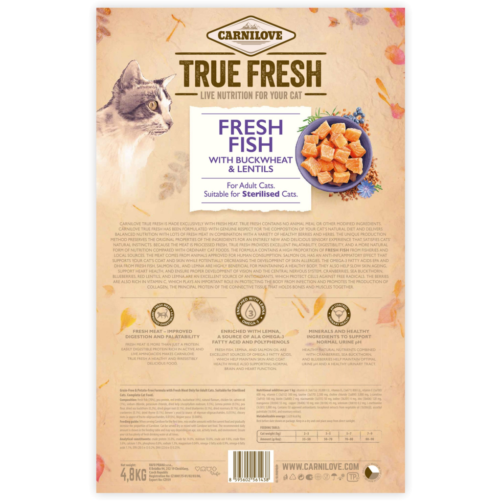Сухий корм для кішок Carnilove True Fresh Cat Fish 4.8 кг (8595602561438) - зображення 2
