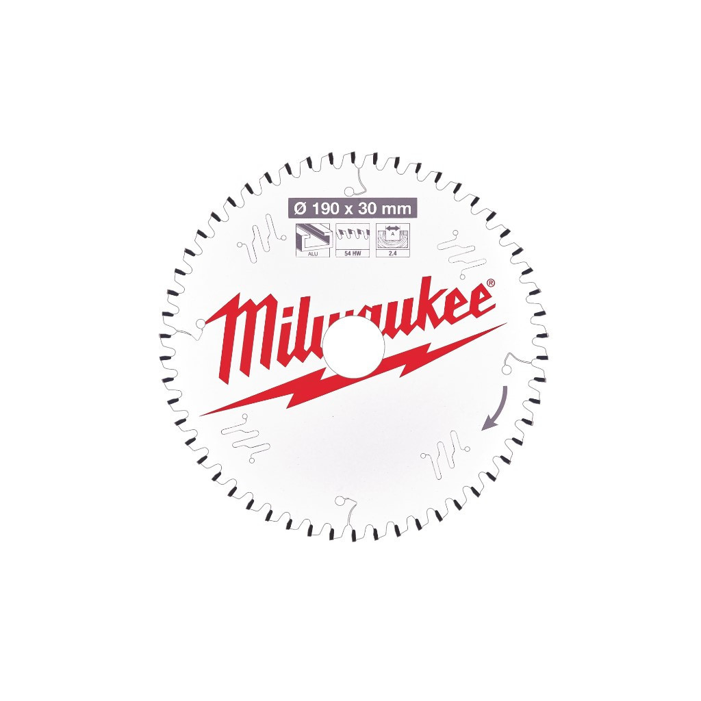Диск пильний Milwaukee пиляльний PFTE 190х30х2,4мм, 54 зуб. (4932471303) - зображення 1