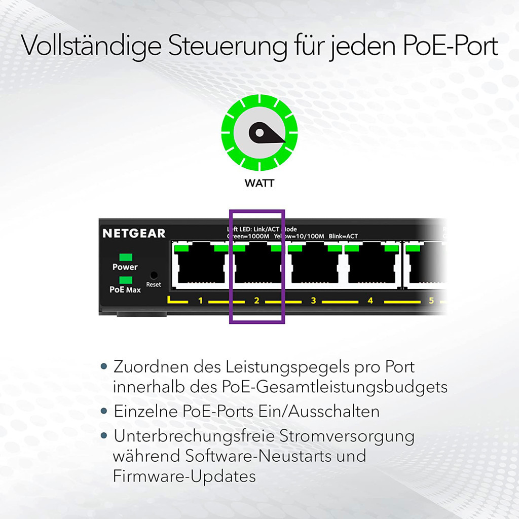 Комутатор мережевий Netgear GS308EPP-100PES - зображення 6