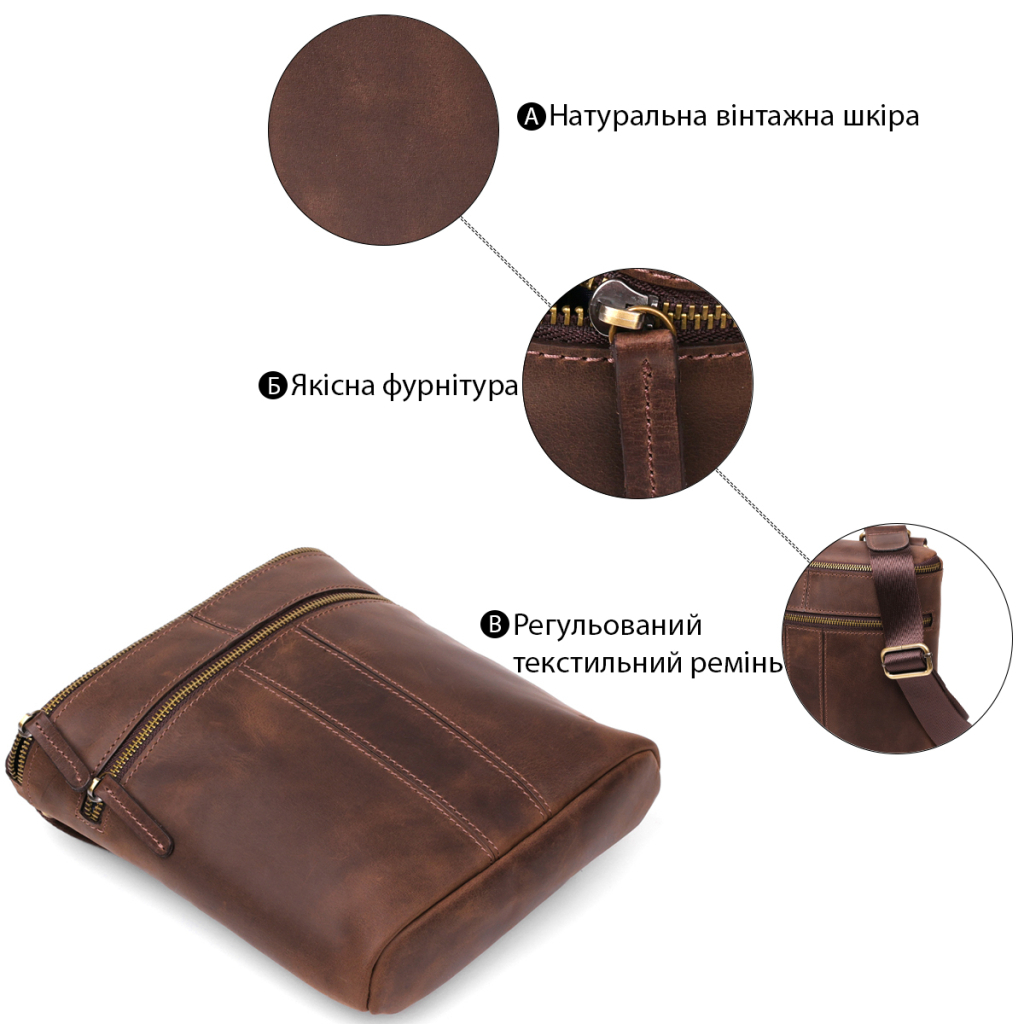 Сумка Shvigel Шкіряна Коричнева (11103) - зображення 4