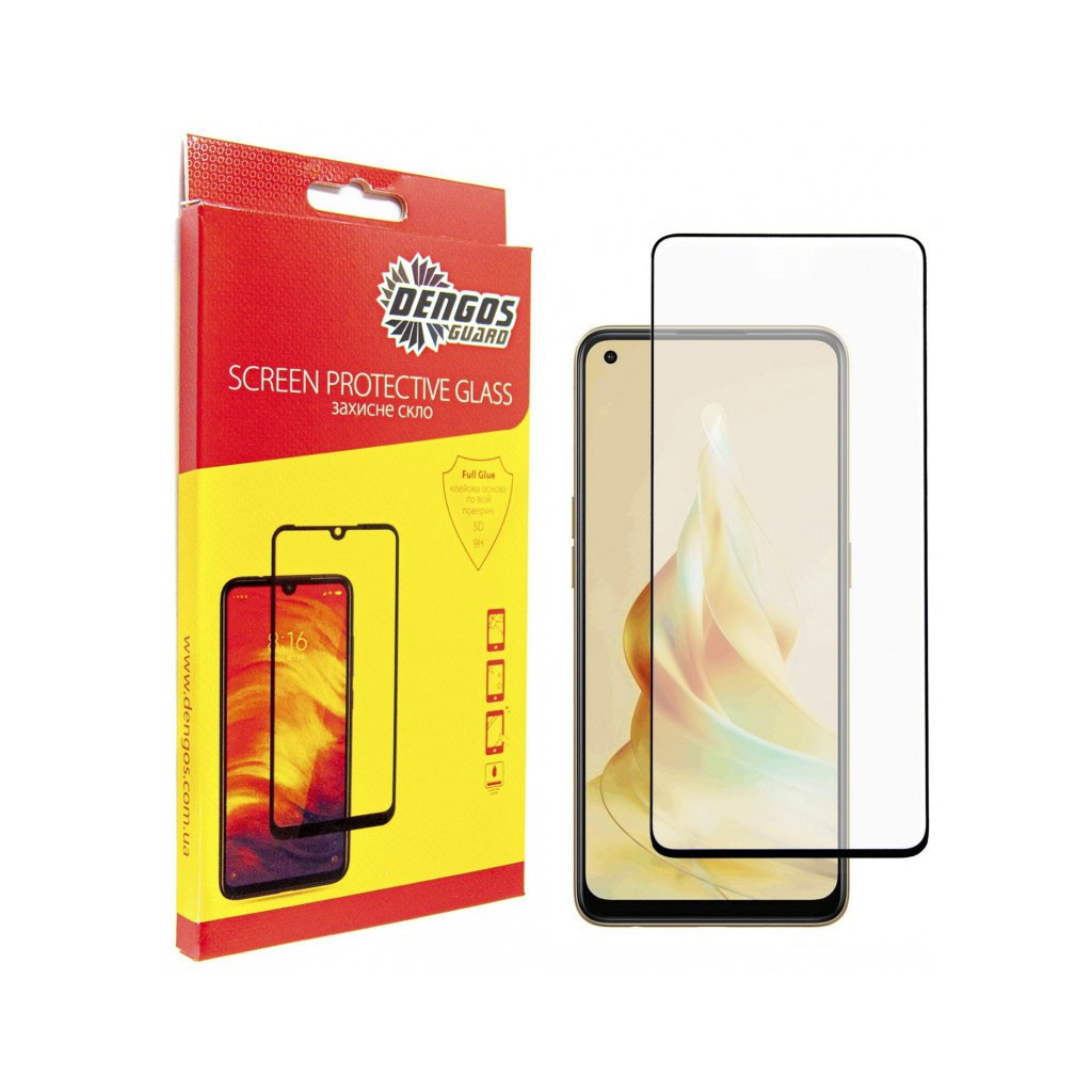 Скло захисне Dengos Full Glue OPPO Reno8 T (black) (TGFG-297) - зображення 1
