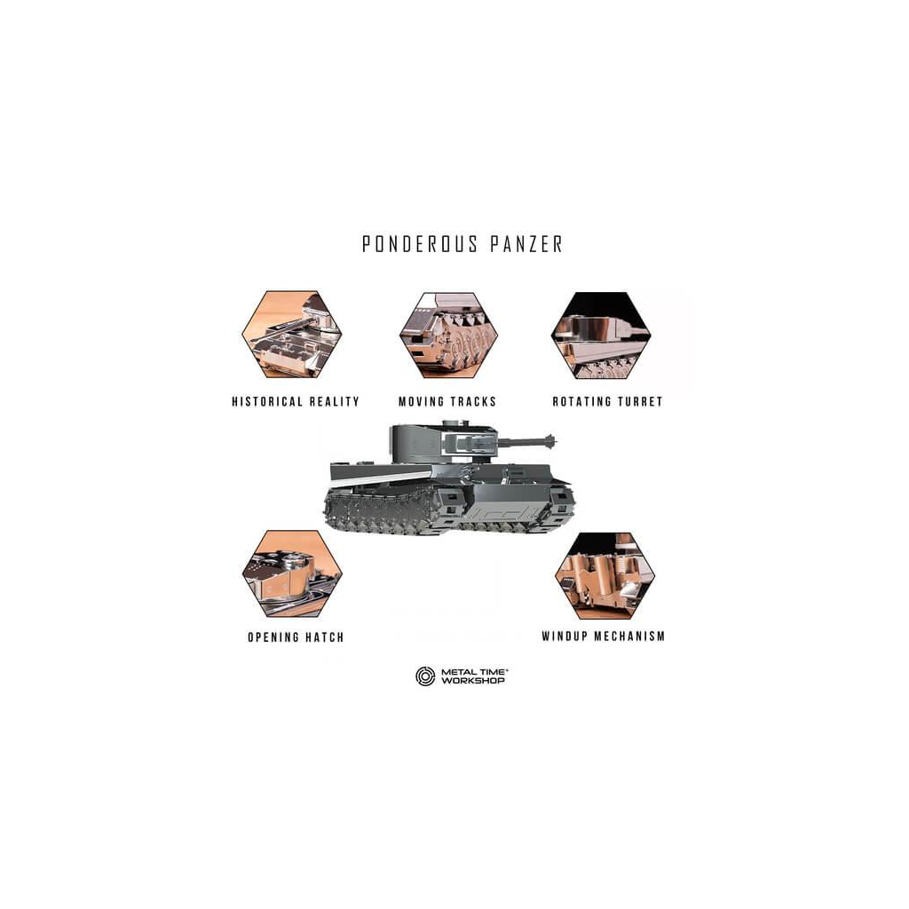 Конструктор Metal Time Колекцiйна модель Ponderous Panzer Heavy Tank Важкий танк Тигр (MT020) - зображення 10