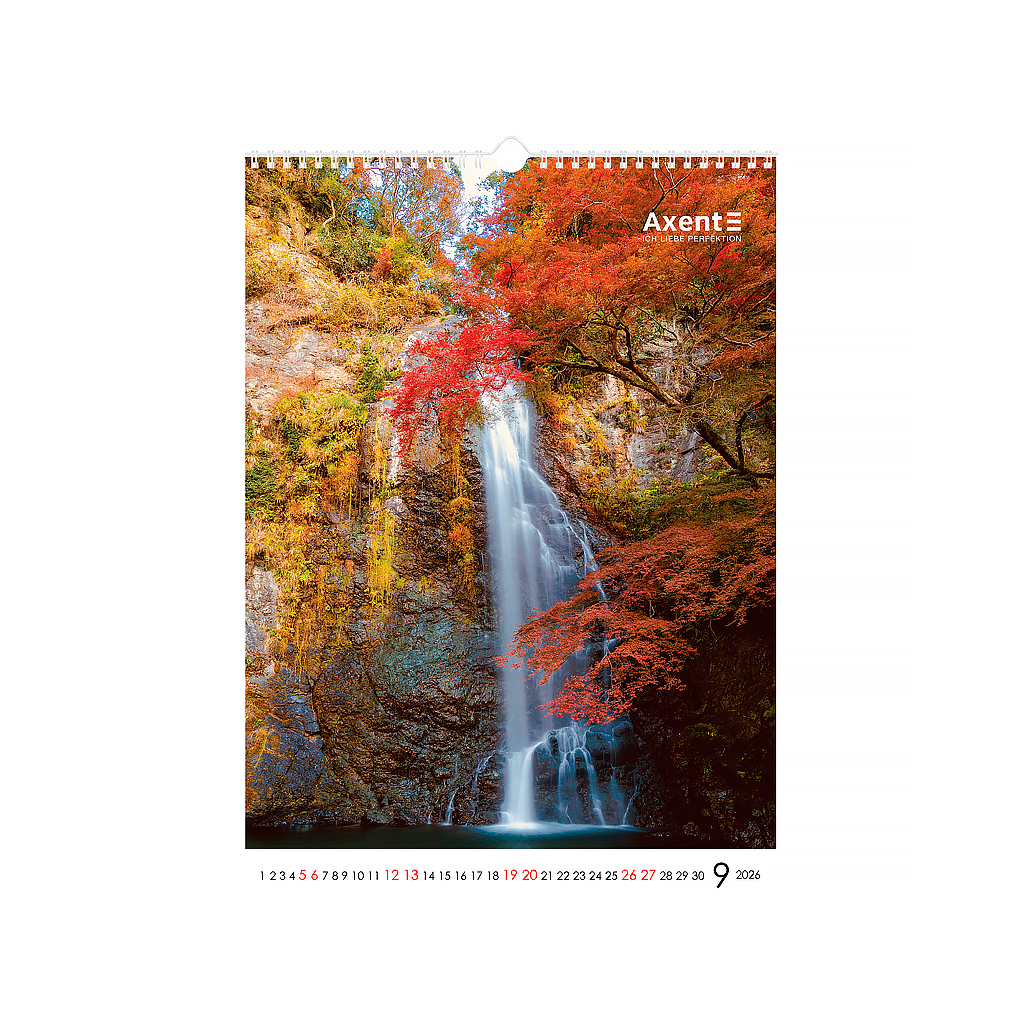 Календар Axent настінний А3 2026 р.Waterfalls (8804-26-2-A) - зображення 10