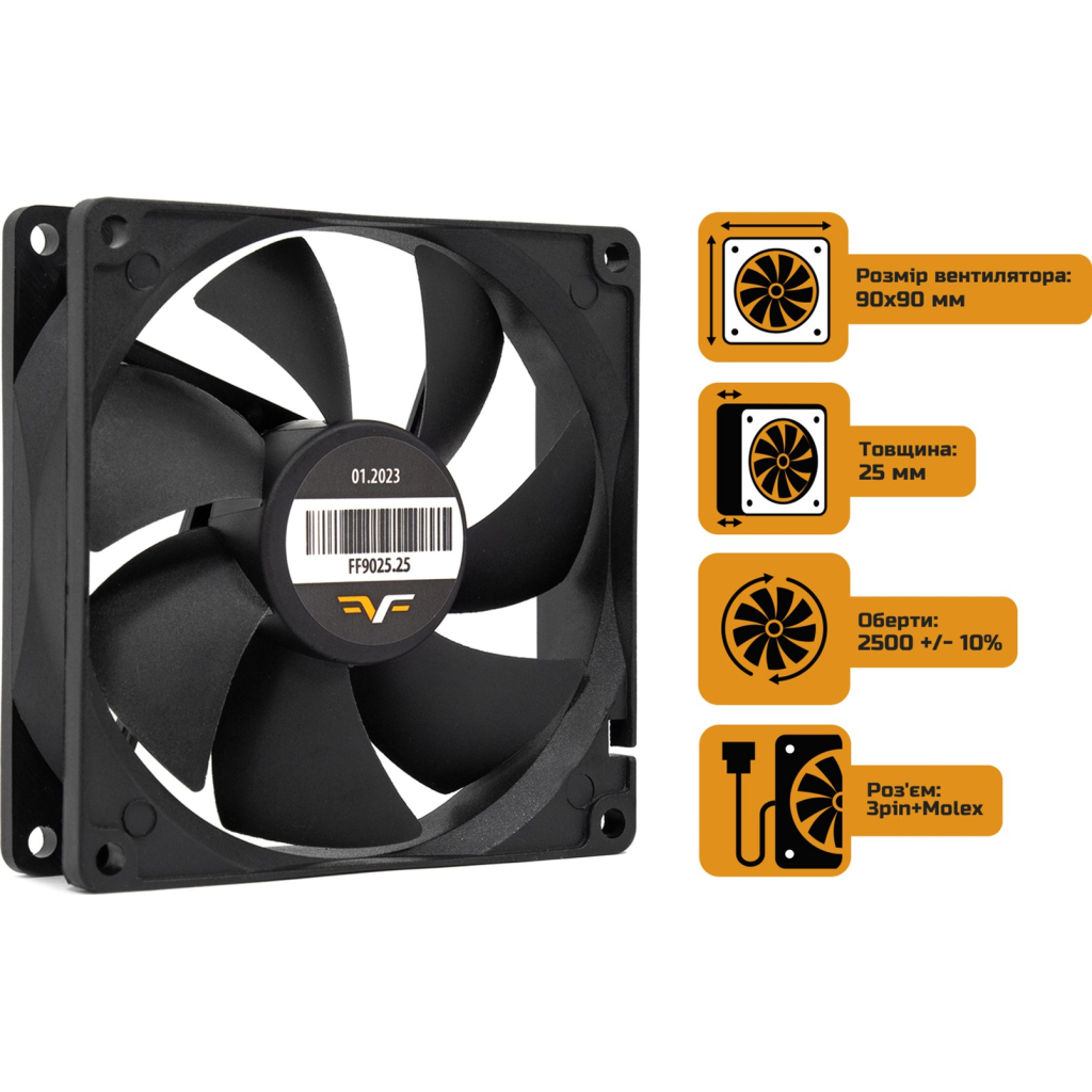 Кулер до корпусу Frime FF9025.25 - зображення 2