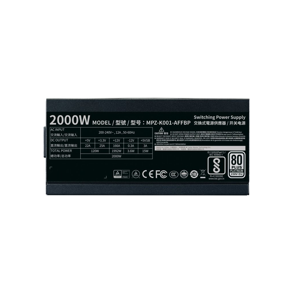 Блок живлення CoolerMaster 2000W M2000 Platinum (MPZ-K001-AFFBP-EU) - зображення 8