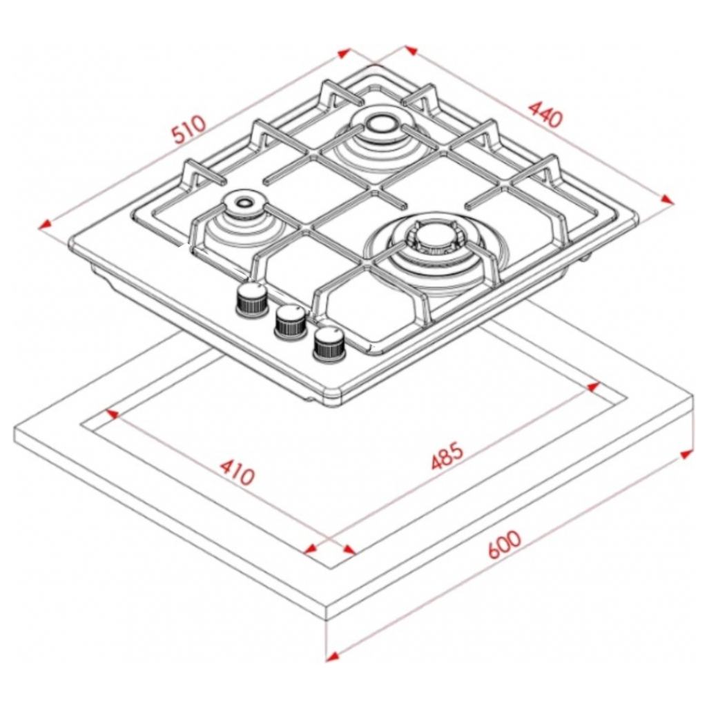 Варочна поверхня Eleyus RIO 45 WH CF - зображення 2