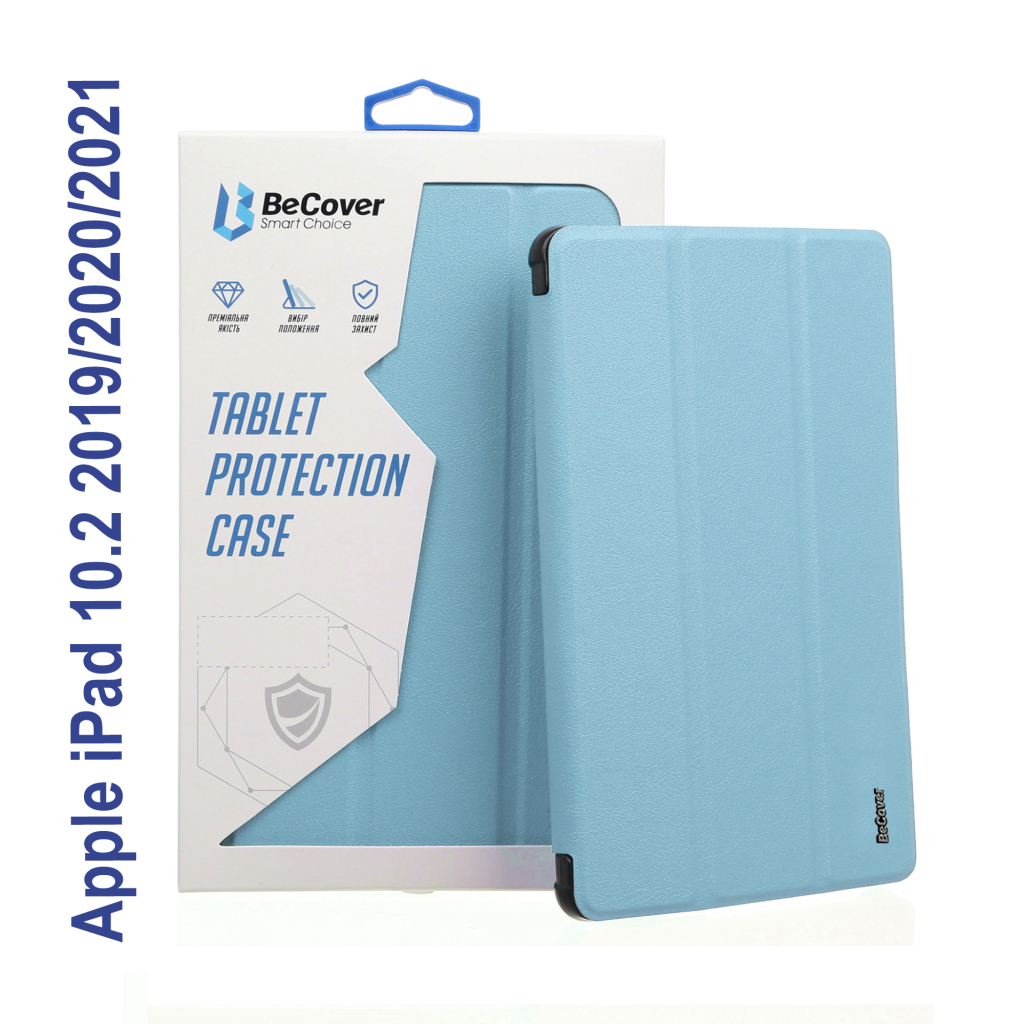Чохол до планшета BeCover Tri Fold Soft TPU mount Apple Pencil Apple iPad 10.2 2019/2020/2021 Light Blue (706747) - зображення 1