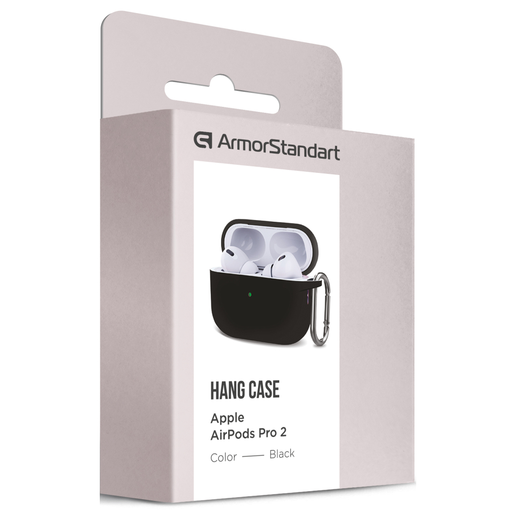 Чохол для навушників Armorstandart Hang Case для Apple AirPods Pro 2 Black (ARM68601) - зображення 3