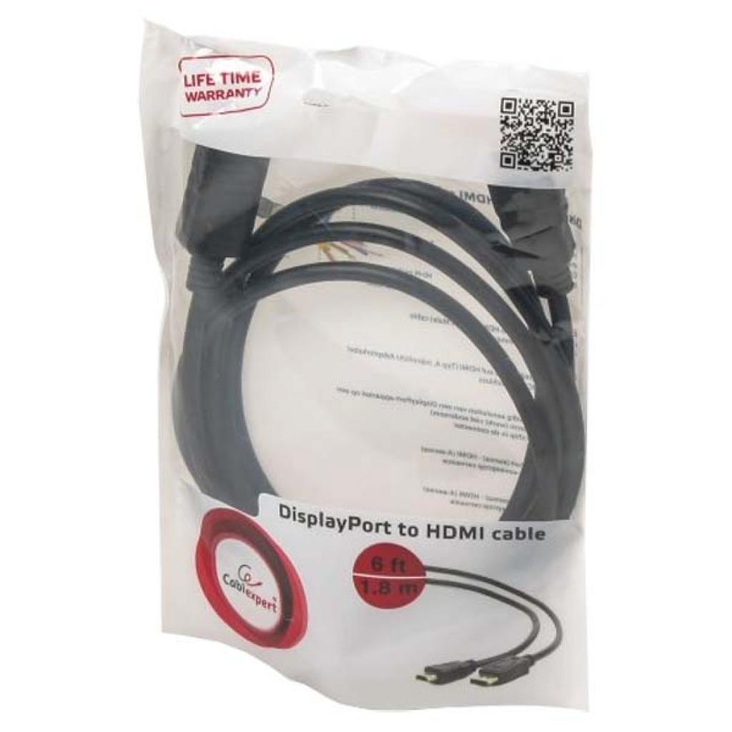 Кабель мультимедійний Display Port to HDMI 1.8m Cablexpert (CC-DP-HDMI-6) - зображення 3