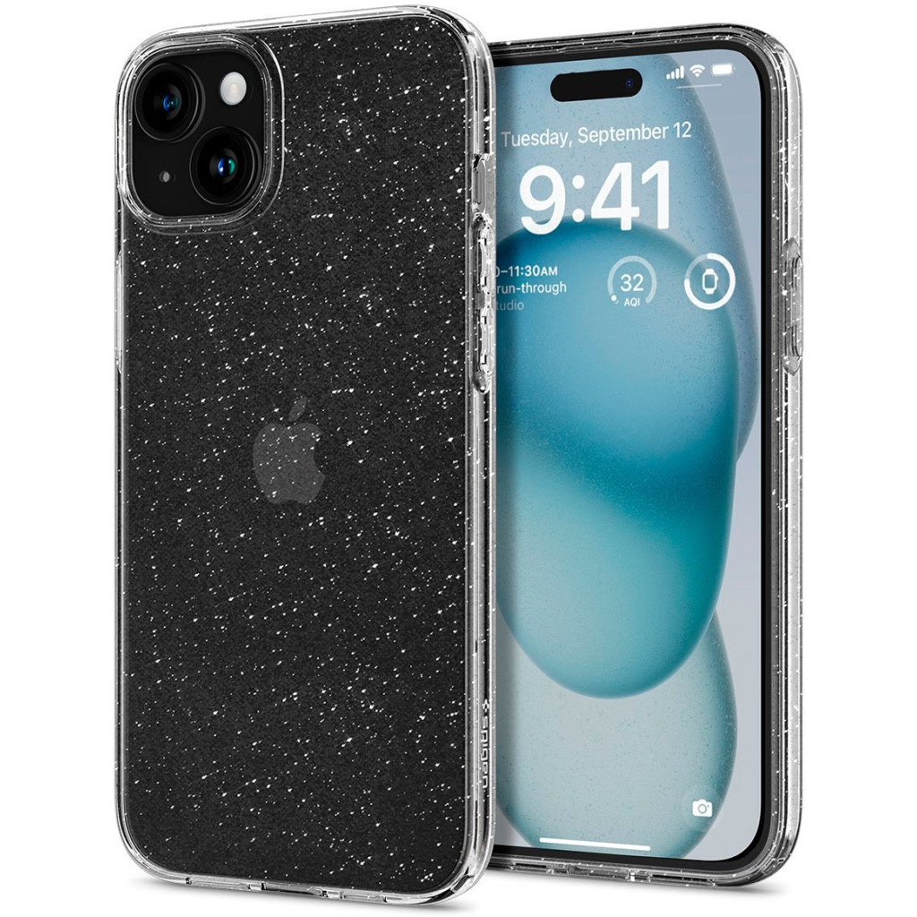 Чохол до мобільного телефона Spigen Apple iPhone 15 Liquid Crystal Glitter Crystal Quartz (ACS06788) - зображення 11