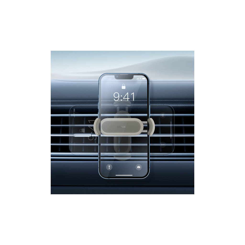 Універсальний автотримач Baseus 4.7-6.7" Steel Cannon 2 (на решітку) creamy-white (SUGP000002) - изображение 8