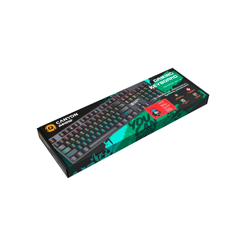 Клавіатура Canyon Deimos GK-4 Rainbow LED USB UA Black (CND-SKB4-US) - зображення 3