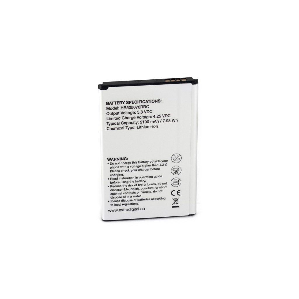 Акумуляторна батарея Extradigital Huawei HB505076RBC 2100 mAh (BMH6435) - зображення 2