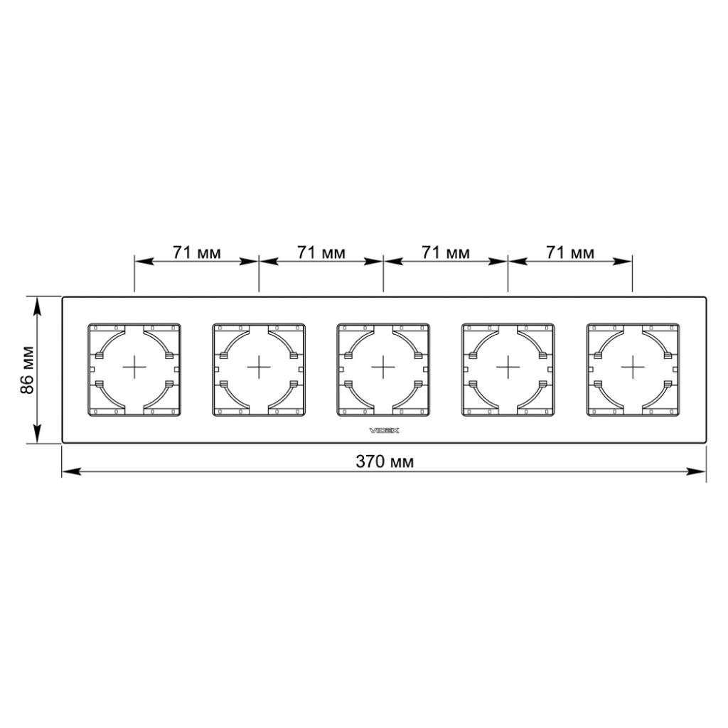 Рамка Videx BINERA сріблястий алюміній 5 поста (VF-BNFRA5H-SL) - изображение 3