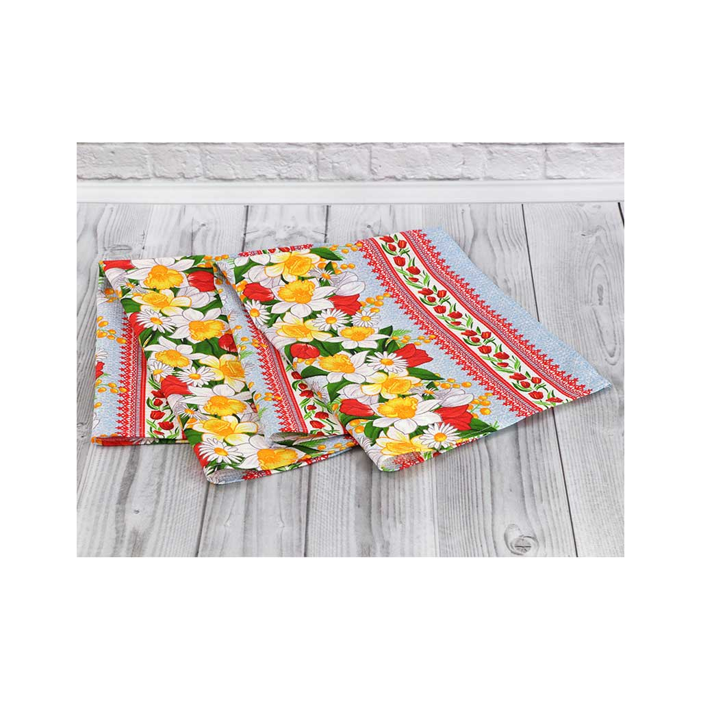 Рушник Руно вафельний набивний Весняні квіти -3, 45х80 см (202.15_Весняні квіти_3) - зображення 4