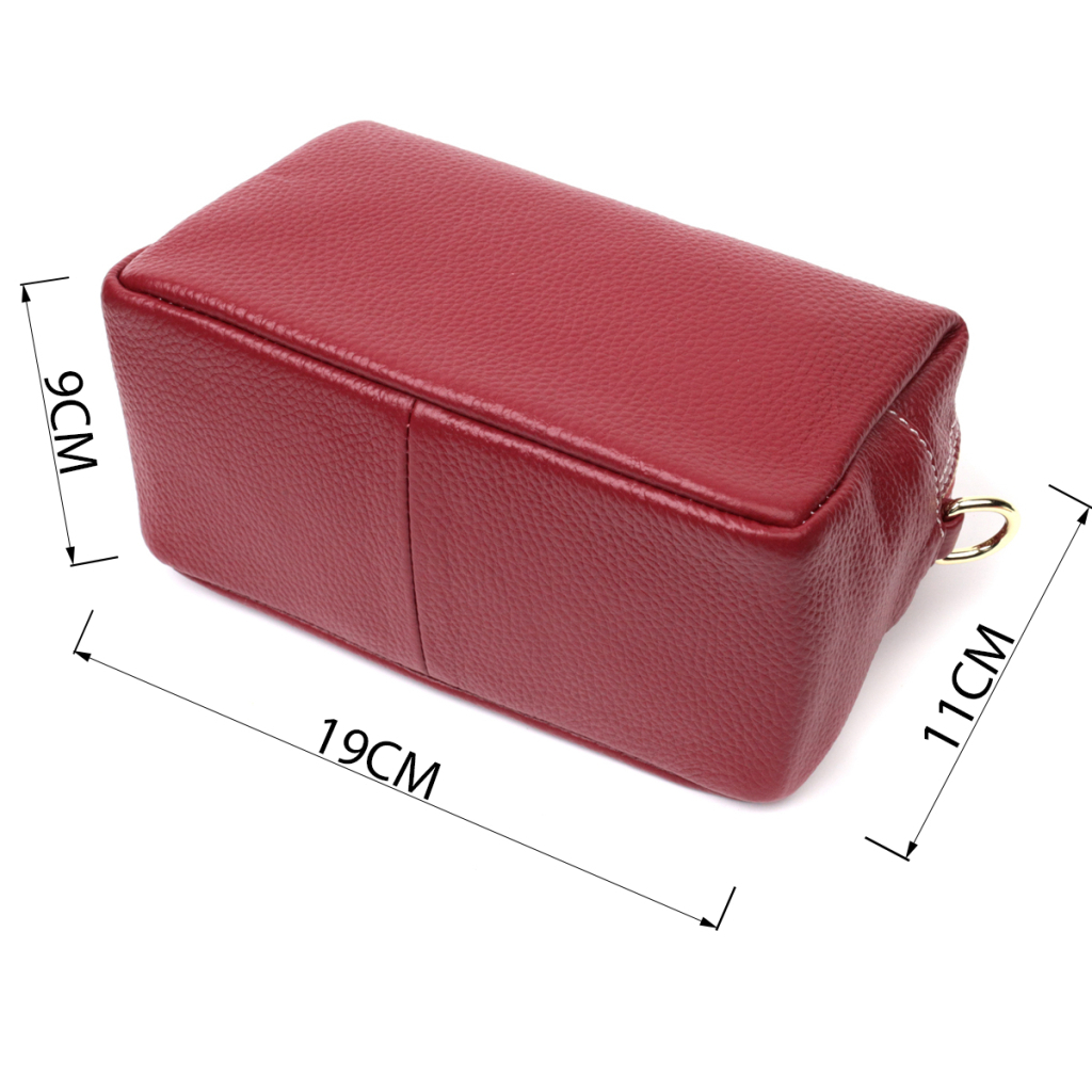 Сумка Vintage Жіноча з двома ременями з натуральної шкіри Бордова (22274) - зображення 3