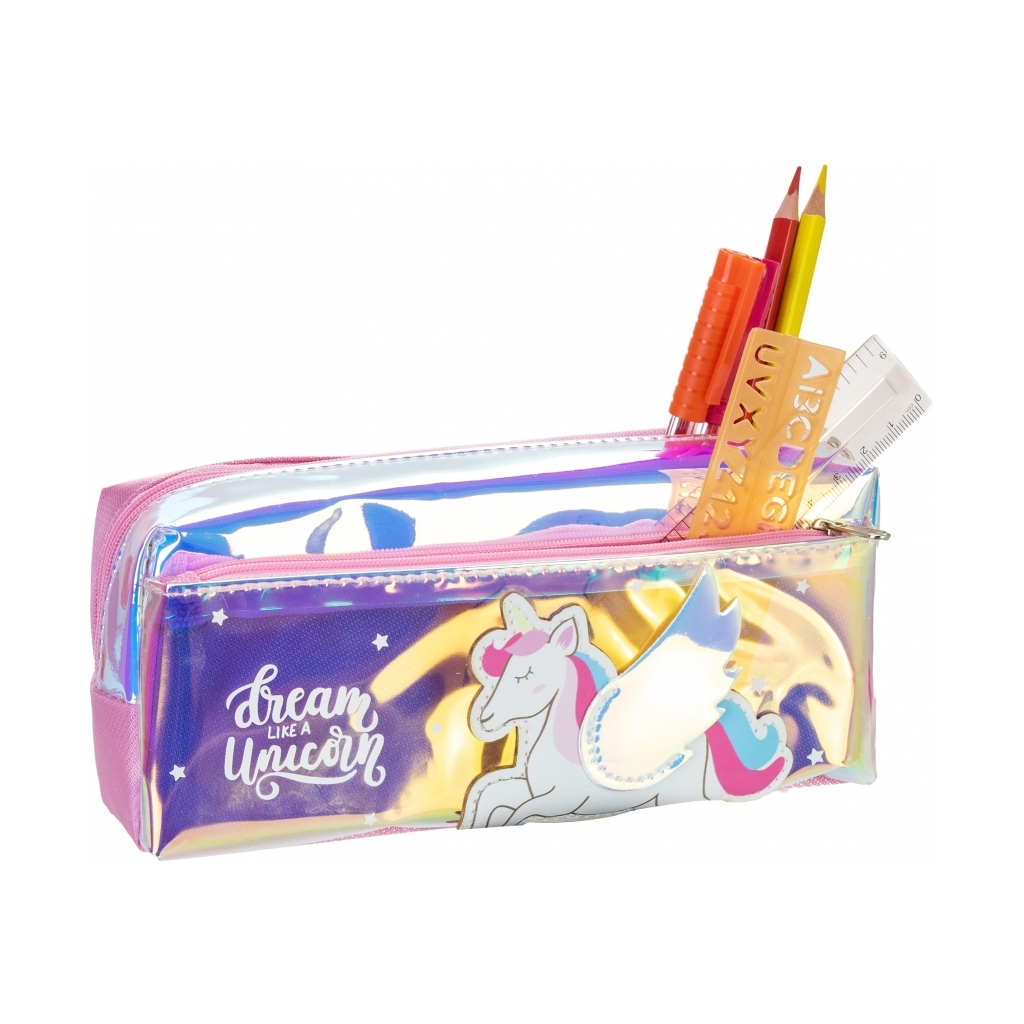 Пенал Cool For School голографічний 2 відділення Dream like a Unicorn рожевий (CF86959) - зображення 2