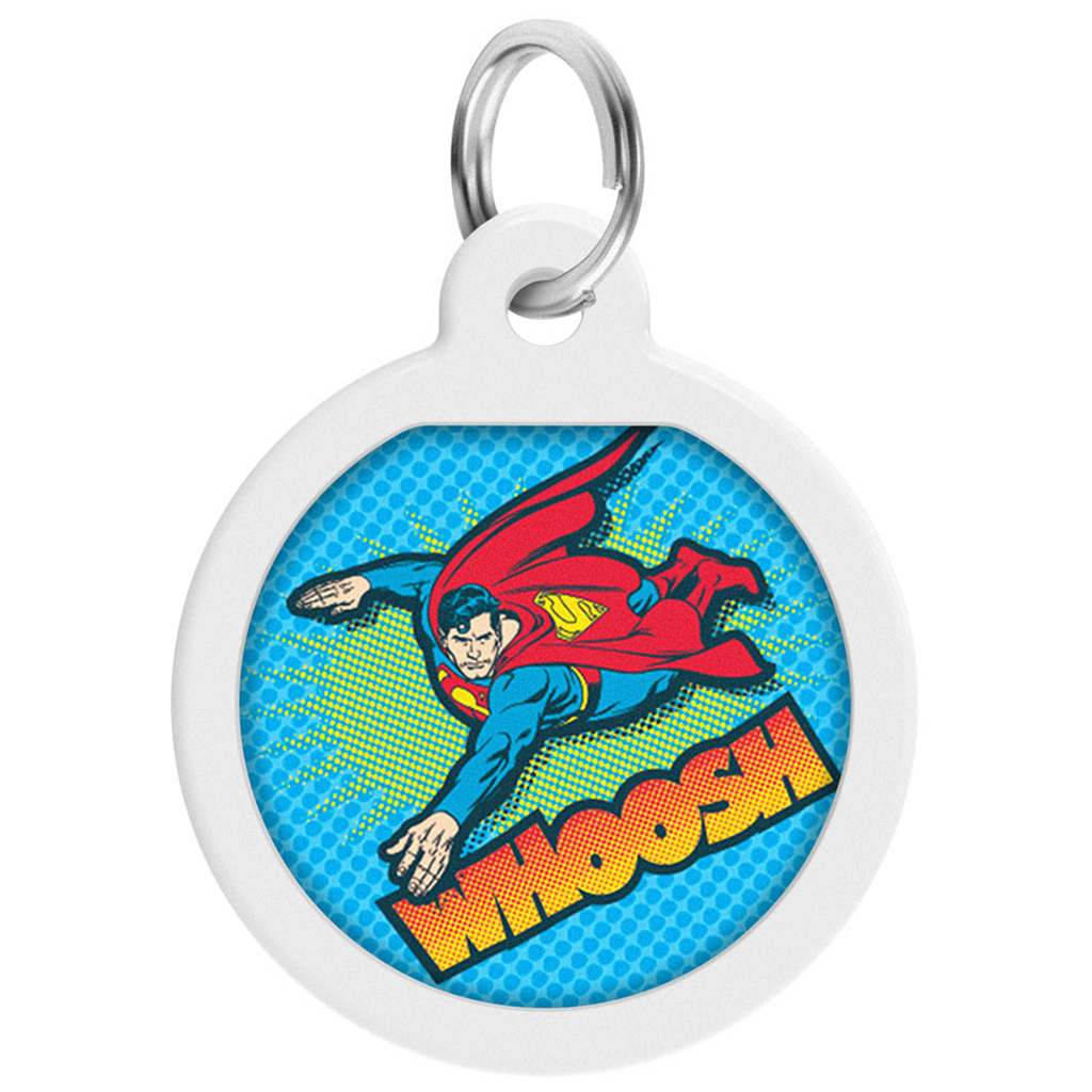 Адресник для тварин WAUDOG Smart ID з QR паспортом "Політ Супермена", коло 25 мм (0625-1017ru-eng) - зображення 1