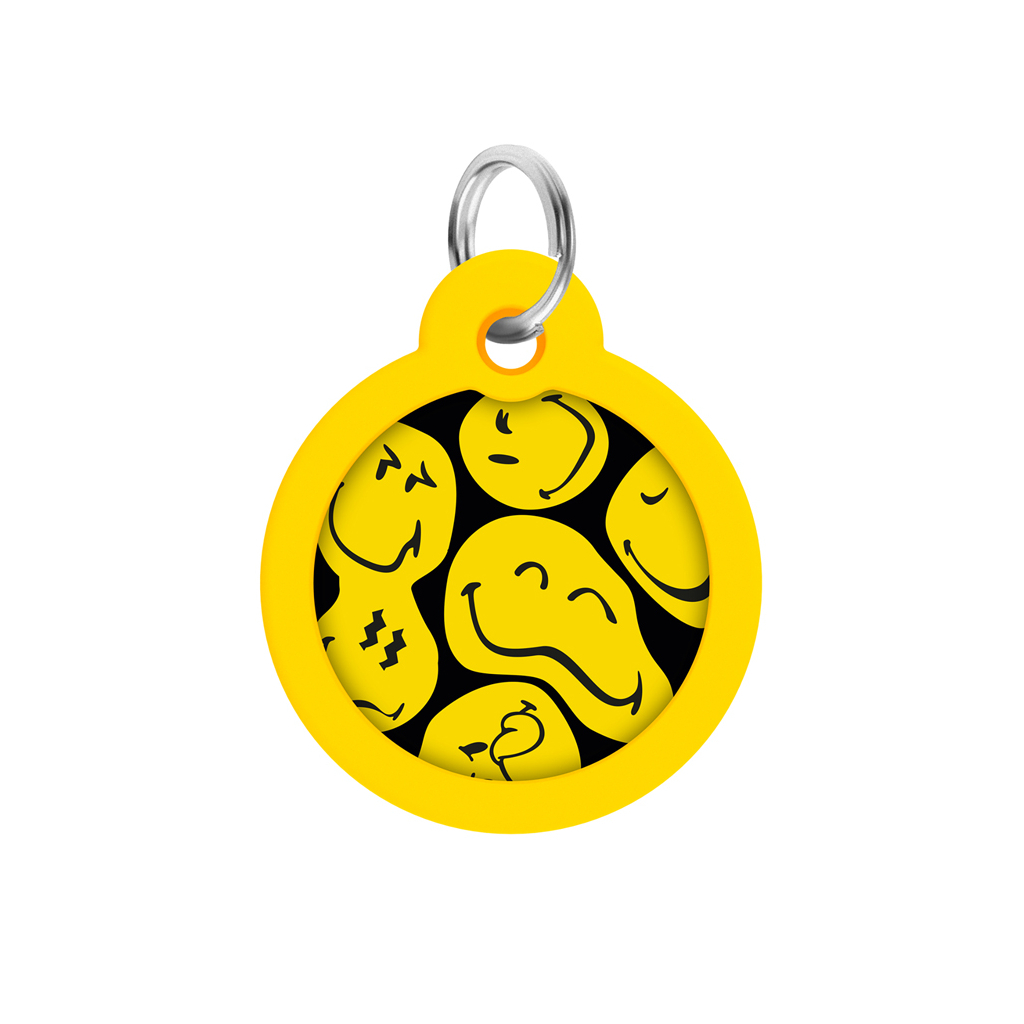 Адресник для тварин WAUDOG Smart ID з QR паспортом "Смайли на чорному", коло 30 мм (230-0181) - изображение 2