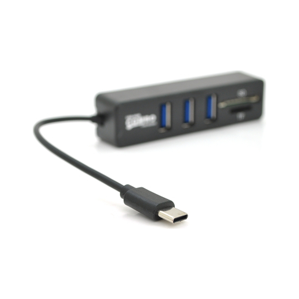 Концентратор Voltronic USB-C 3xUSB 2.0 + SD/TF 0.1m black (YT-HTCP3101/4) - зображення 2