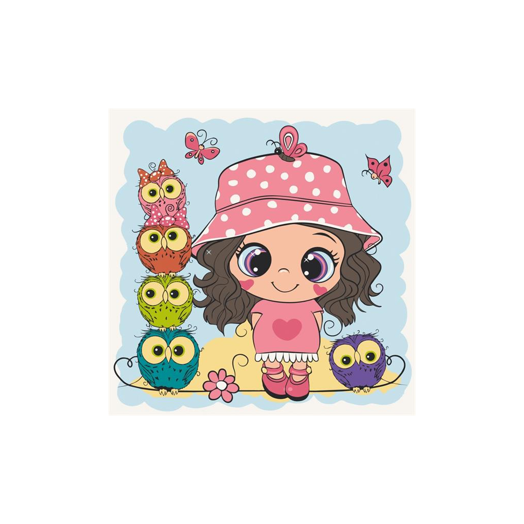 Картина по номерам ArtCraft Лялечка з совенятами 30х30 см (15563-AC) - зображення 1