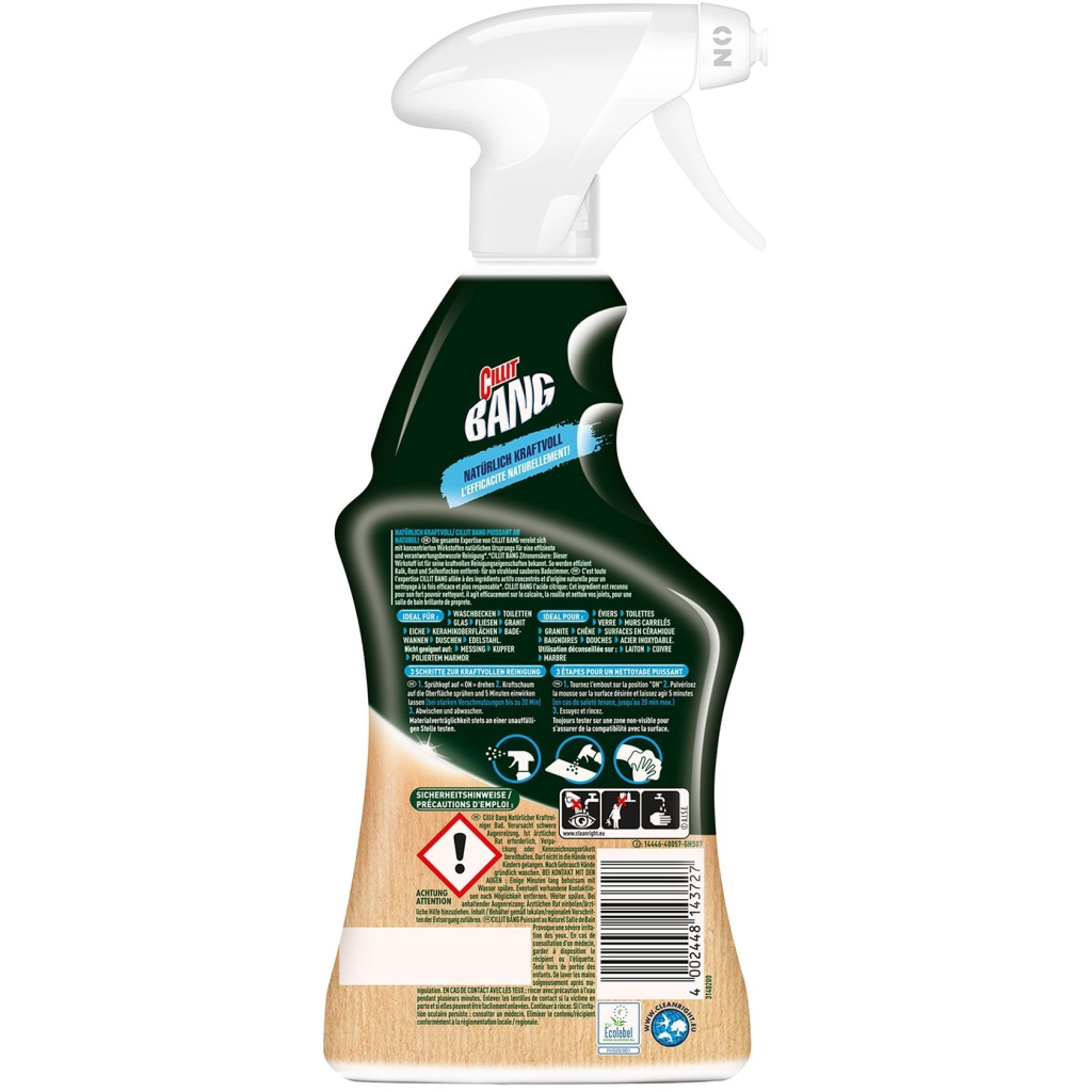 Спрей для чищення ванн Cillit Bang Природна сила Антиналіт 750 мл (5900627093377/4002448143727) - изображение 2