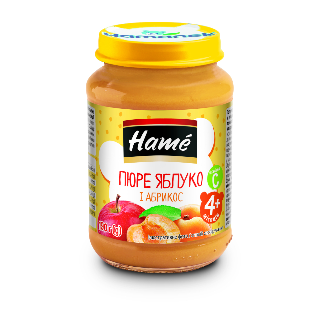 Дитяче пюре Hame Яблуко та абрикос 190 г (8595139703745) - зображення 1
