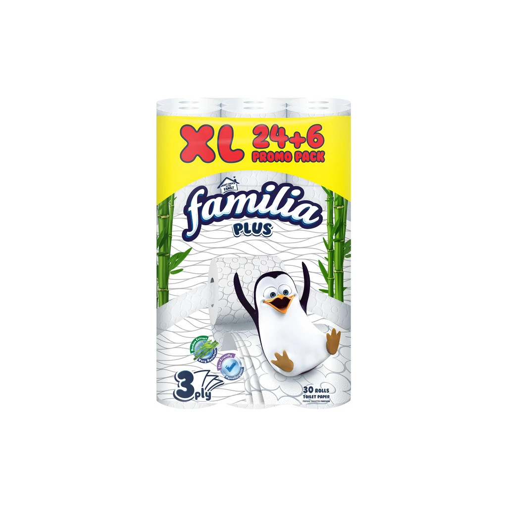 Туалетний папір Familia 3 шари 24+6 рулонів (8690536023479) - зображення 1