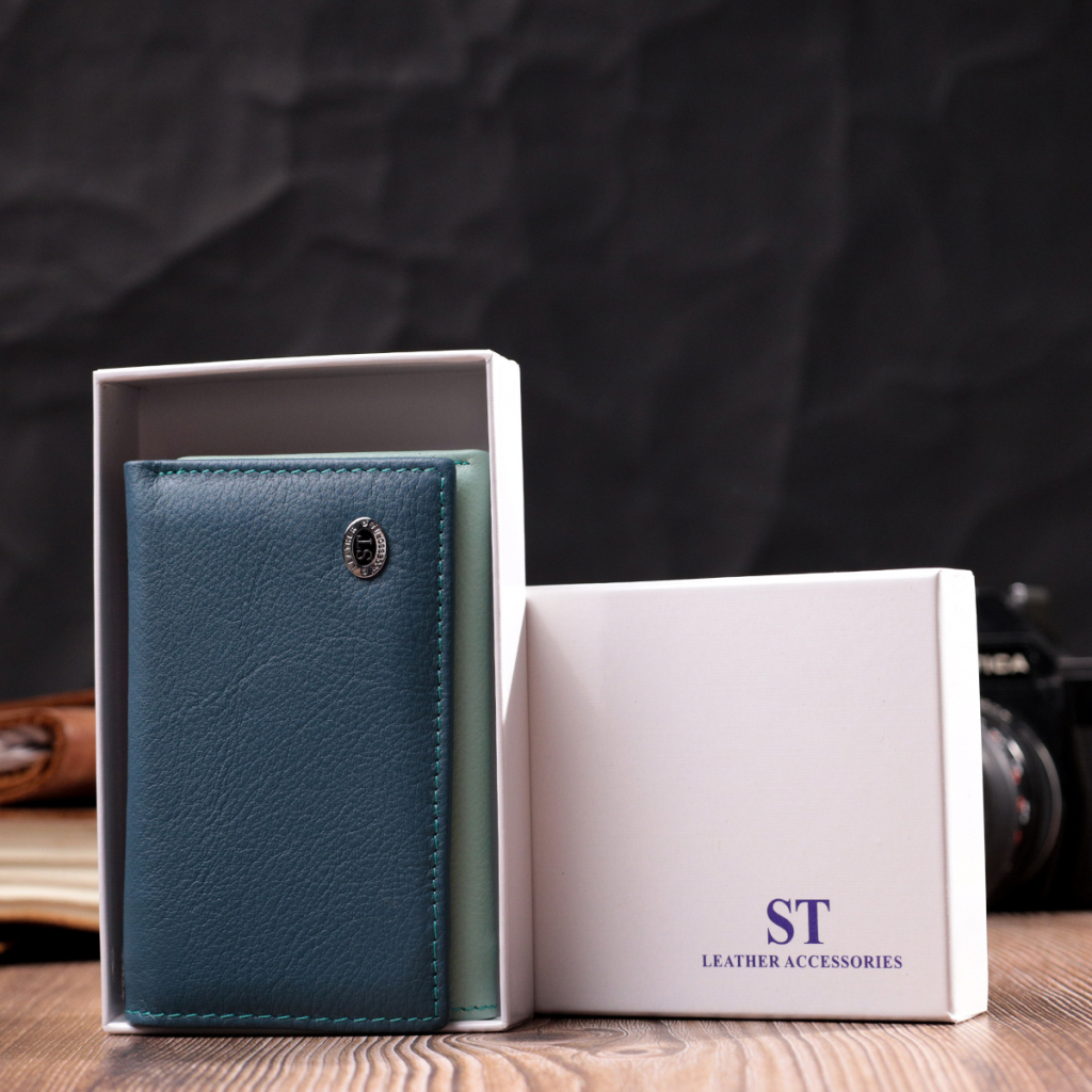 Гаманець ST Leather З натуральної шкіри Різнокольоровий (19459) - зображення 10