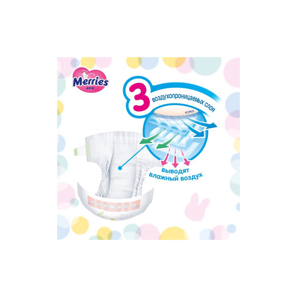 Підгузки Merries для дітей S 4-8 кг 24 шт (555016) - зображення 3