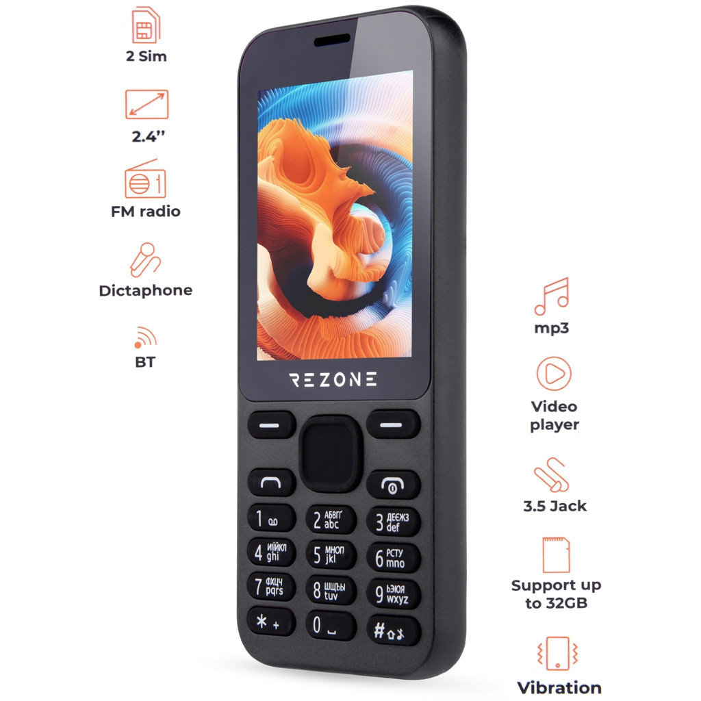 Мобільний телефон Rezone A240 Experience Black - зображення 2