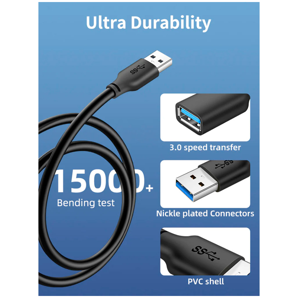 Дата кабель USB 3.0 AM/AF 2.0m Cabletime (CA915408) - зображення 6