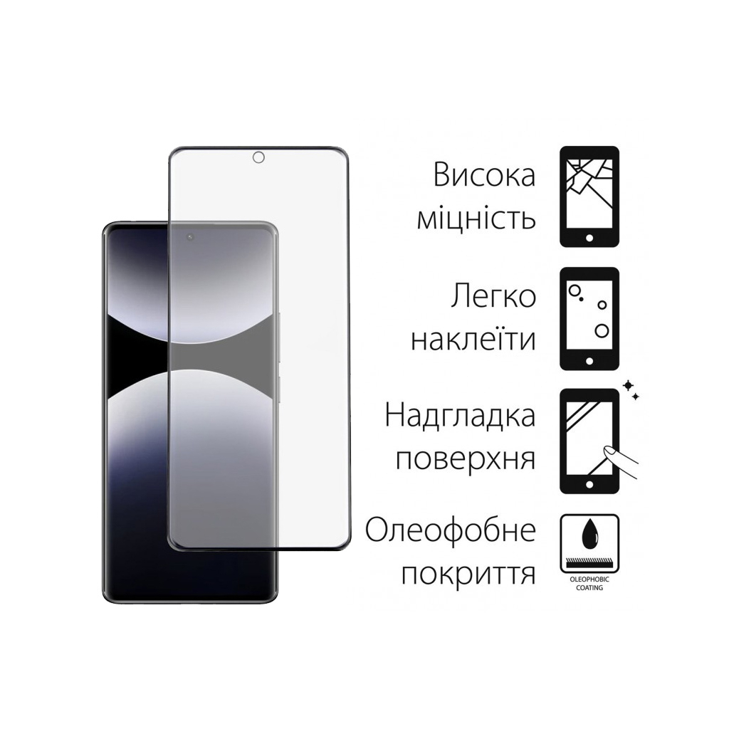 Скло захисне Dengos Full Glue Xiaomi Redmi Note 14 Pro (black) (TGFG-382) - зображення 2
