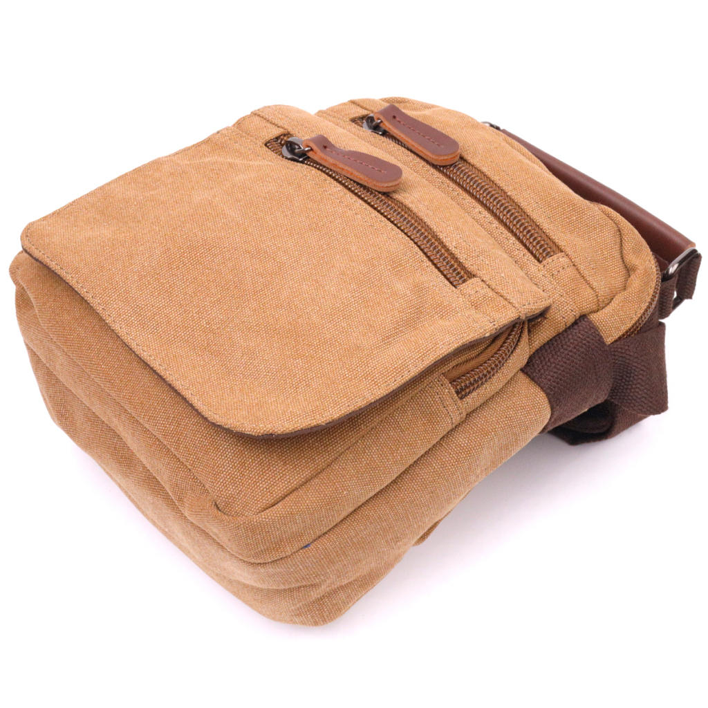 Сумка Vintage Чоловіча з щільного текстилю Коричнева (21226) - зображення 5